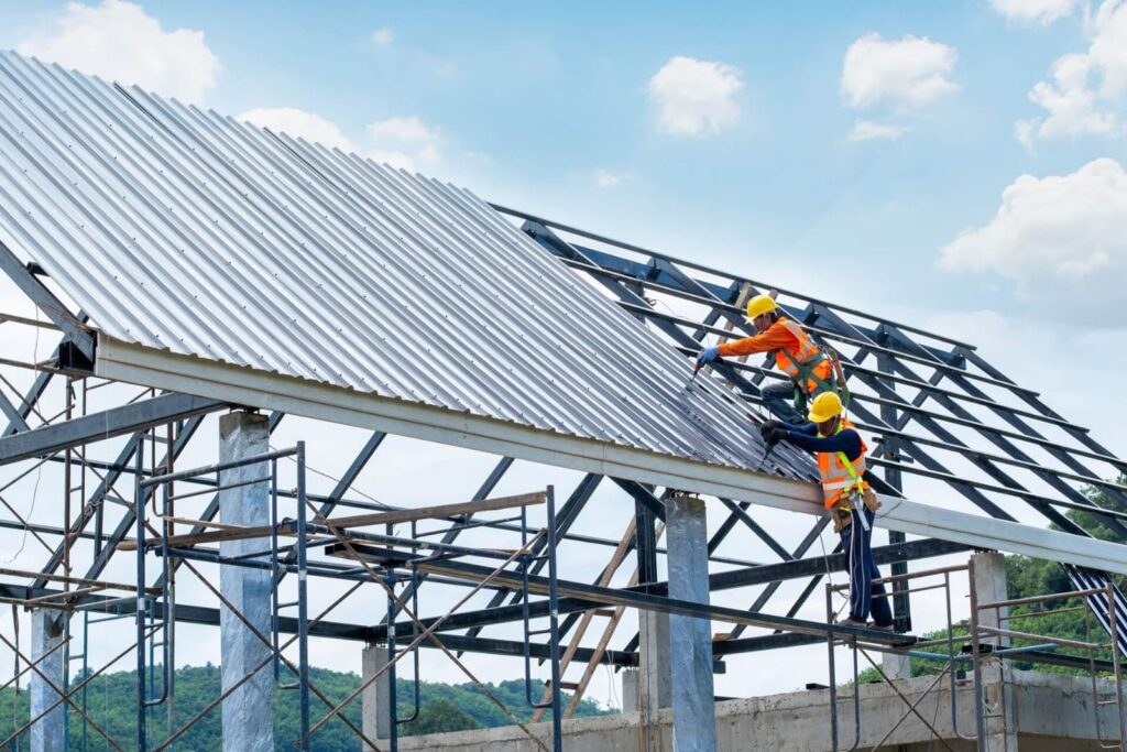 A man working on roof